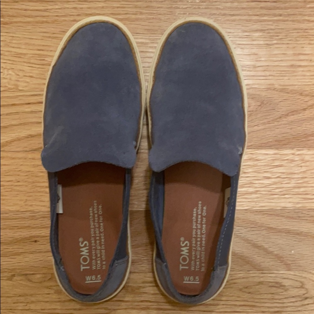 TOMS Blue Suede Shoes 6.5W